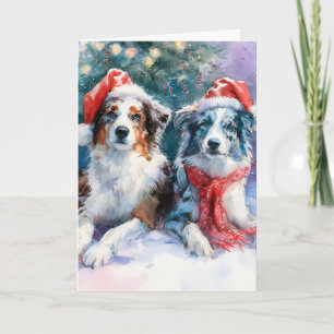 Border Collie Kerstkaart Feestdagen Kaart