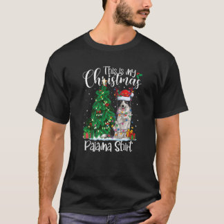 Border Collie Kerstlights Pajama Dog-programma T-shirt