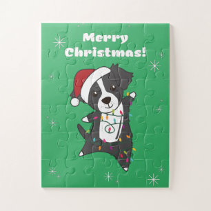 Border Collie Kerstmis Dog Winter Animals Dogs Ji Legpuzzel