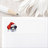 Border Collie Kerstmis Etiket (Insitu)