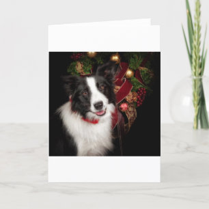 Border Collie Kerstmis Feestdagen Kaart