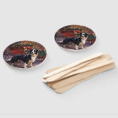 Border Collie Kerstmis Feestelijk Seizoen Handwaaier (Niet-gemonteerd)