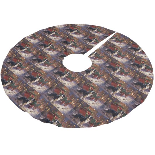 Border Collie Kerstmis Feestelijk Seizoen Kerstboom Rok (Gekanteld)