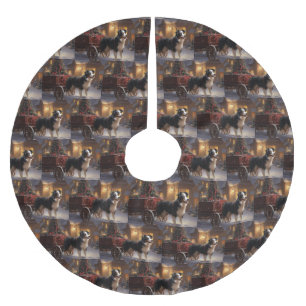 Border Collie Kerstmis Feestelijk Seizoen Kerstboom Rok