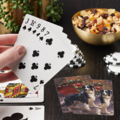 Border Collie Kerstmis Feestelijk Seizoen Pokerkaarten (Insitu)