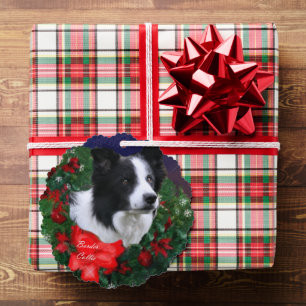 Border Collie Kerstmis Groeten Ornament Kaart
