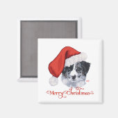 Border Collie Kerstmis Magneet (Voorkant / Achterkant)