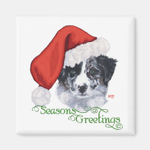 Border Collie Kerstmis Magneet