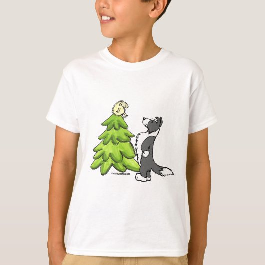 Border Collie Kerstmis T-shirt (Voorkant)