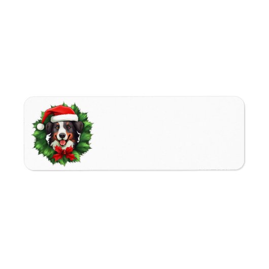 Border Collie Kerstmis Wreath Etiket (Voorkant)