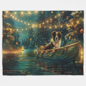 Border Collie kerstvakantie Fleece Deken (Voorkant (Horizontaal))
