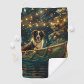 Border Collie kerstvakantie Golfhanddoek (Insitu)