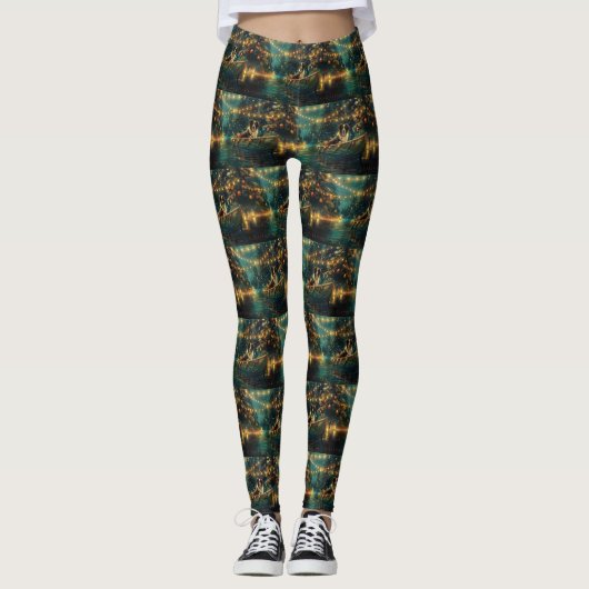 Border Collie kerstvakantie Leggings (Voorkant)