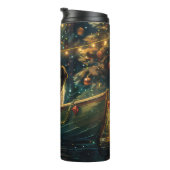 Border Collie kerstvakantie Thermosbeker (Geroteerd rechts)