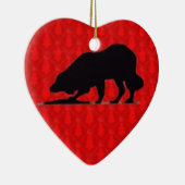 Border Collie kerstversiering Keramisch Ornament (Rechts)