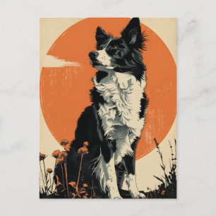 Border Collie  kunst Briefkaart