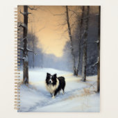 Border Collie Laat het sneeuwen Kerstmis Planner (Voorkant)