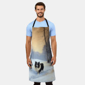 Border Collie Laat het Sneeuwen Kerstmis Schort (Gedragen)