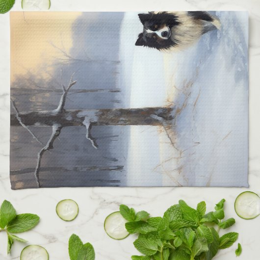 Border Collie Laat het sneeuwen Kerstmis Theedoek (Gevouwen)