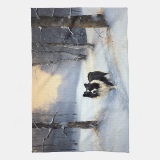 Border Collie Laat het sneeuwen Kerstmis Theedoek (Verticaal)