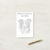 Border Collie Liefhebber Geborduurde Hond Post-it® Notes (Op bureau)