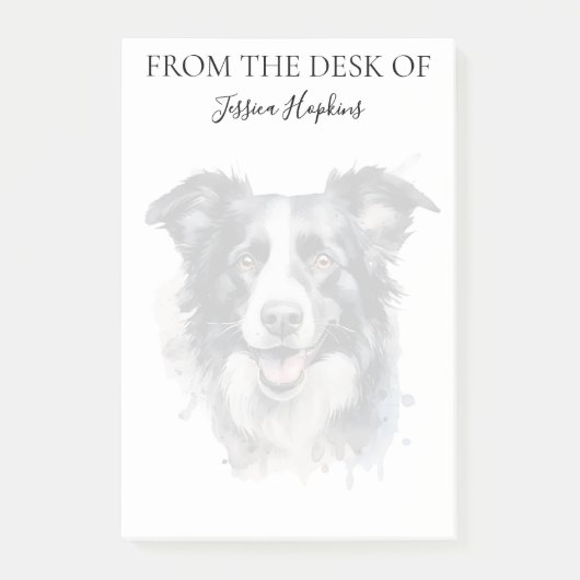 Border Collie Liefhebber Geborduurde Hond Post-it® Notes (Voorkant)