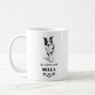 Border Collie Life is beter met Custom Dog Name Koffiemok