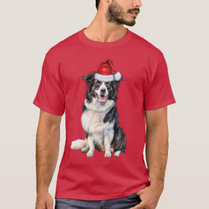 Border Collie Lover Funny Kersthond Holiday T-shirt