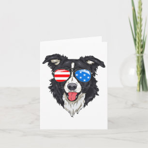 Border Collie Lover Patriottische Hond 4 juli Amer Kaart