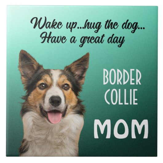 Border Collie Ma Ceramic Tile Tegeltje (Voorkant)
