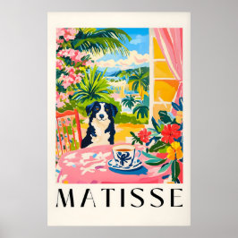 Border Collie Matisse Print Grappige Hond & Koffie