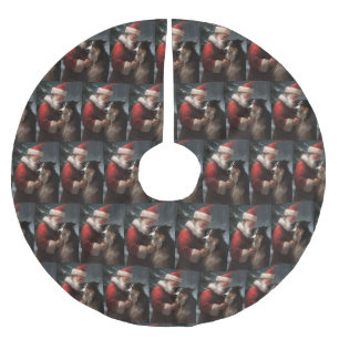 Border Collie met Kerstman Festive Kerstmis Kerstboom Rok