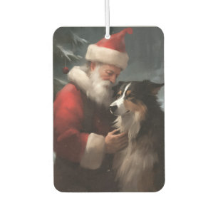 Border Collie met Kerstman Festive Kerstmis Luchtverfrisser