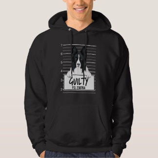 Border Collie Mugshot Schuldige Hond Hoodie