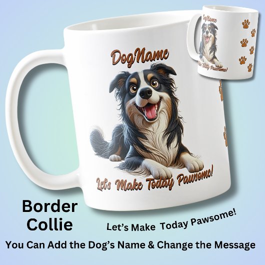 Border Collie - Naam hond toevoegen, tekst wijzige Koffiemok