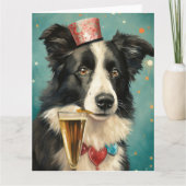 Border Collie Nieuwjaar Kaart (Voorkant)