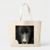 Border collie noir font face au sac fourre-tout à (Devant)