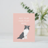Border Collie Personalized Dog Name Briefkaart (Staand voorkant)