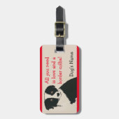 Border Collie Pet Name Crate Travel Label Bagagelabel (Voorkant verticaal)