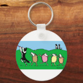 Border Collie Pied Piper Sleutelhanger (Voorkant)
