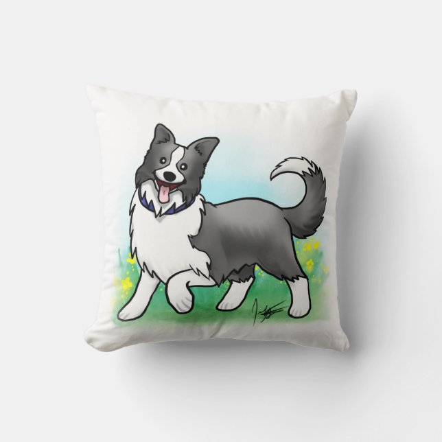 Border Collie Pillow Kussen (Voorkant)