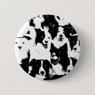 Border Collie Pin Ronde Button 5,7 Cm