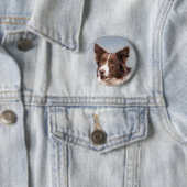 Border Collie Pin Ronde Button 5,7 Cm (In situ)