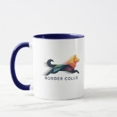 Border collie poligonal en amarillo y azul mok (Links)