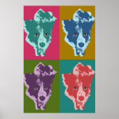 Border Collie Pop Art Poster (Voorkant)