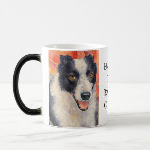 Border Collie Portret Digitale Schildering Magische Mok
