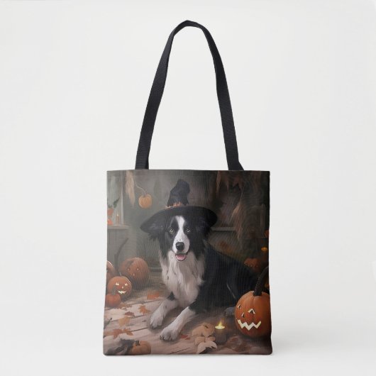 Border Collie Pumpkins Halloween Eng Draagtas (Voorkant)