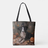 Border Collie Pumpkins Halloween Eng Draagtas (Achterkant)