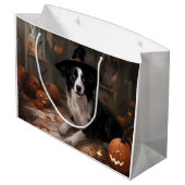 Border Collie Pumpkins Halloween Eng Groot Cadeauzakje (Achterkant Gekanteld)
