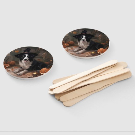 Border Collie Pumpkins Halloween Eng Handwaaier (Niet-gemonteerd)